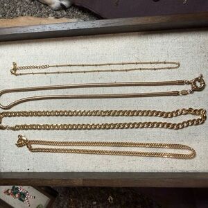 18K Gold Filled Necklace Lot | 4 Chains
